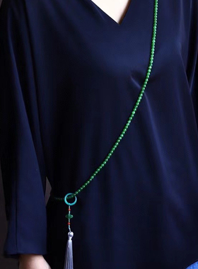 天然碧玉圆珠男女款新中式和田玉