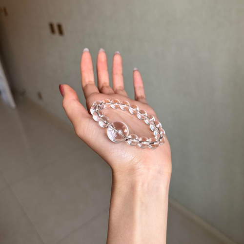 原创设计10A净水天然白水晶手链女款单圈手串饰品礼物送女友闺蜜