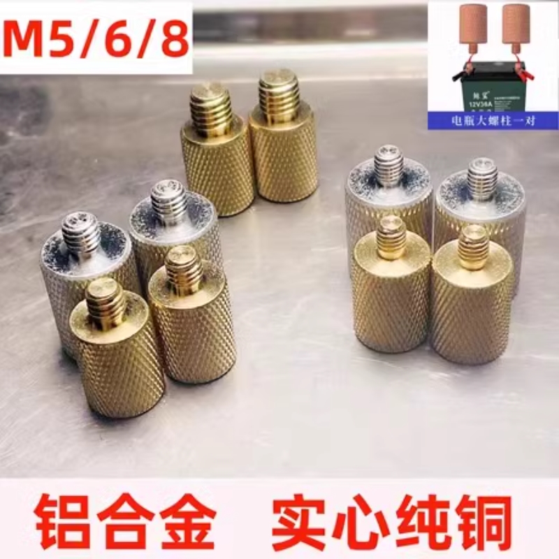 纯铜螺柱大头螺丝机头蓄电池桩头线端夹头电动车电瓶转接头M5包邮