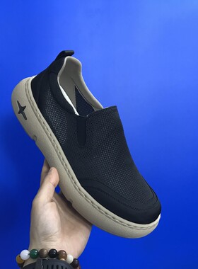 欧洲站2026夏季新款芒果鞋男冰丝网超轻底休闲鞋厚底一脚蹬舒适透