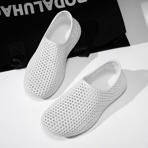 厚弹软越南热卖3D打印同款透气洞洞鞋男女运动情侣防滑沙滩休闲鞋