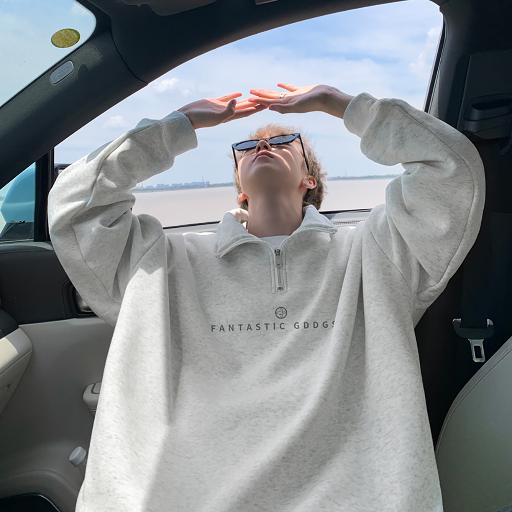 半拉链潮流卫衣男士春秋季新款