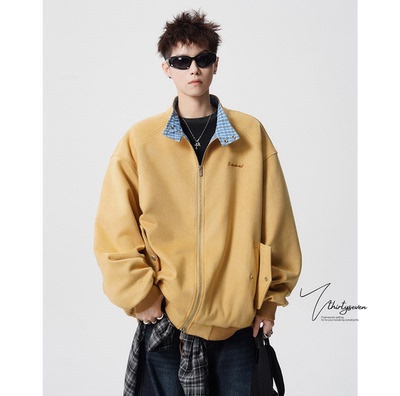 V37美式麂皮绒立领夹克