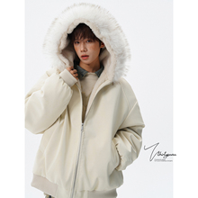 V37【800克毛绒】可拆卸大毛领座山雕棉衣男冬季保暖宽松棉服外套