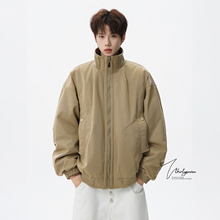 V37美式设计感立领棉衣男冬潮牌小众加厚保暖飞行员夹克宽松外套