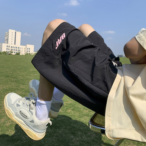 薄款速干短裤男美式复古