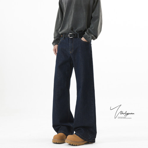 复古水洗cleanfit原色直筒牛仔裤