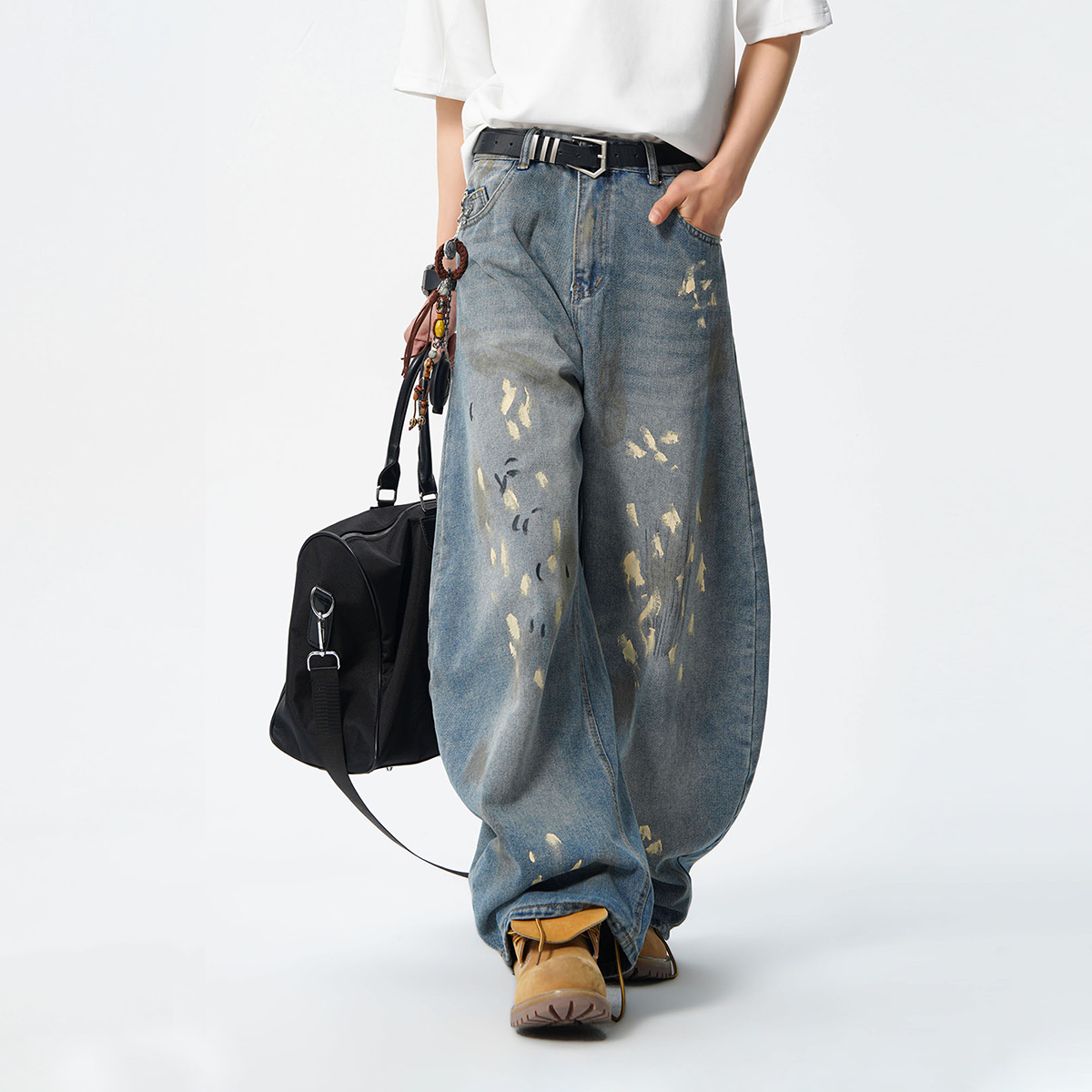 V37美式复古牛仔裤男款春季