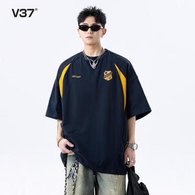 V37美式短袖t恤男士2025