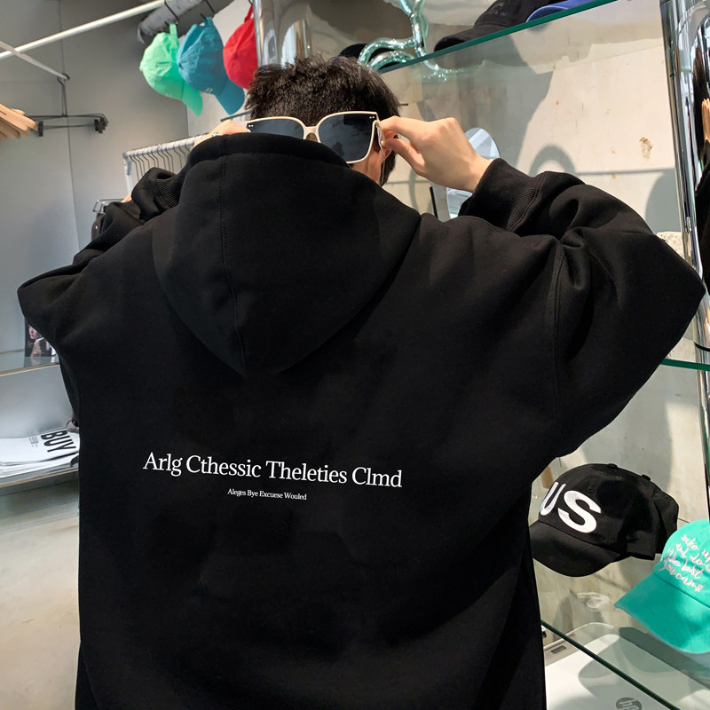 GAOKE HEAVY STIFF BLACK 운동복 남성 봄 가을 AMERICAN RETRO 까마귀 특대 커플 자켓