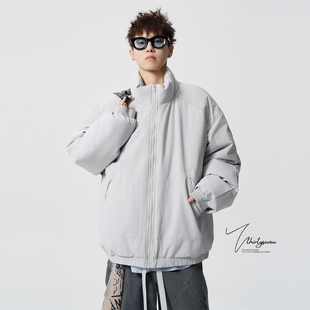 高街痞帅保暖情侣款 冬季 棉衣 氛围感加厚拼接棉服外套男款 V37美式