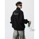 V37美式 卫衣 纯色重磅立领夹克外套男秋高街痞帅百搭休闲运动开衫