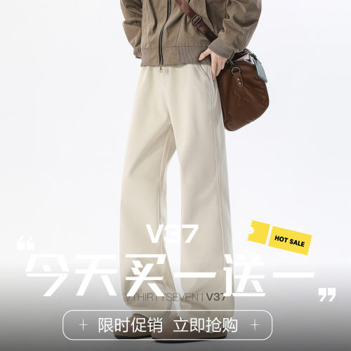 美式潮牌纯色弯刀休闲裤