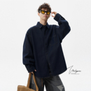 V37日系复古原牛水洗牛仔衬衫 潮牌cityboy宽松休闲衬衣外套 男冬季