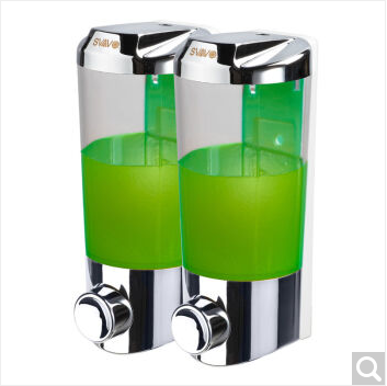 瑞沃手动皂液器 给皂器 酒店卫生间洗手间浴室挂壁单双头沐浴露盒
