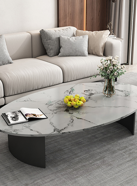 铁艺茶几客厅家用简约现代小户型极简小茶桌轻奢意式岩板桌子