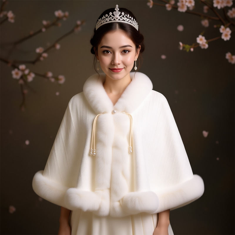 新娘结婚毛披肩婚纱披肩斗篷