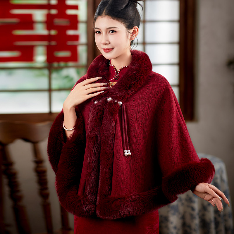 新娘结婚毛披肩婚纱披肩斗篷保暖披风酒红色大码伴娘皮草外搭冬季,服饰配件/皮带/帽子/围巾,围巾/丝巾/披肩,淘宝优惠券,粉丝福利购,淘宝优惠卷