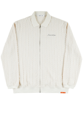 AVENUESON大道之子2024秋冬三色提花针织开衫翻领毛衣张凌赫同款