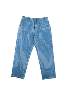 AVENUE&SON大道之子2024秋冬新款激光印花水洗口袋牛仔裤