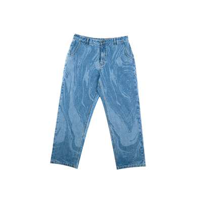 AVENUE&SON大道之子2024秋冬新款激光印花水洗口袋牛仔裤