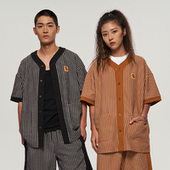 AVENUE 无领 透气 帅 SON大道之子2024春夏提花针织棒球开衫