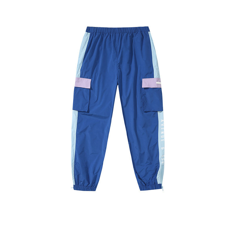 拼接尼龙工装休闲运动长裤