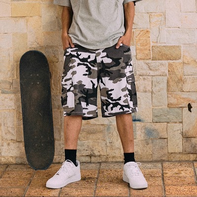 AVENUESON大道之子2025三色明线迷彩口袋短裤