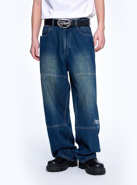 AVENUE&SON x ED HARDY合作款重磅水洗经典刺绣印花联名牛仔裤