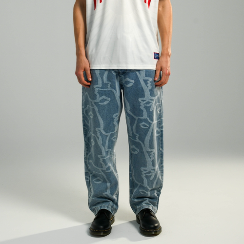 【法国】HELAS 26SP DIEUX GRECS JEANS亮蓝色主题满印牛仔裤