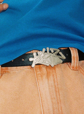 AVENUESON大道之子2025金属logo皮带扣黑色腰带