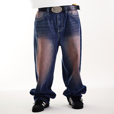 AVENUESON大道之子2025新款粉刷蓝色休闲长裤牛仔裤