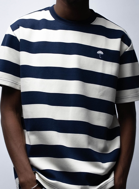 【法国】HELAS 25WIN RIGATO TEE海军条纹短袖T恤