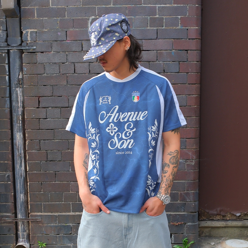 AVENUE&SON x JUICY2026联名复古足球休闲文化短袖球衣速干透气