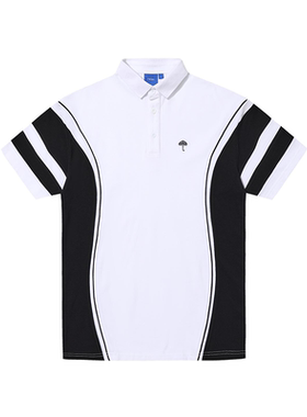 【法国】HELAS 25SP MATCH POINT POLO 赛点黑白拼接短袖POLO衫