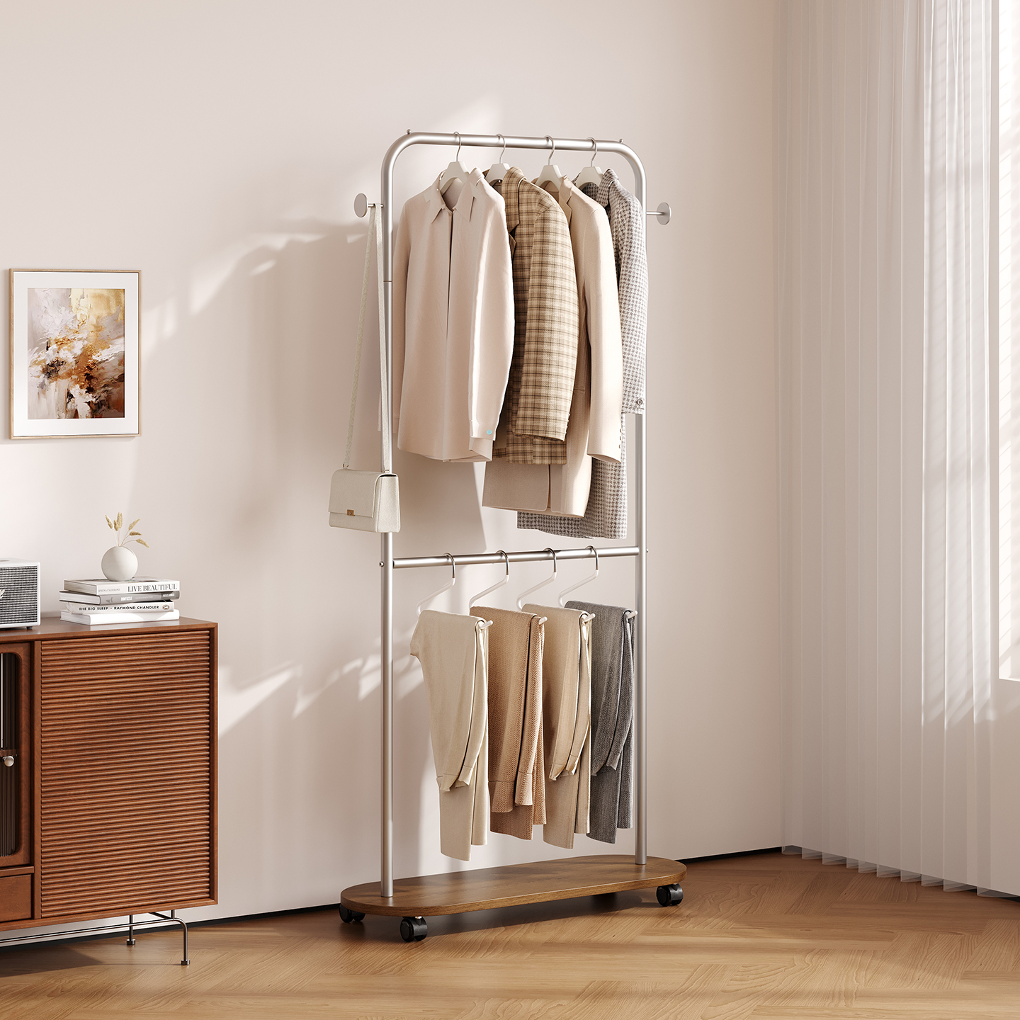 禾韵宫可移动收纳简约卧室衣帽架