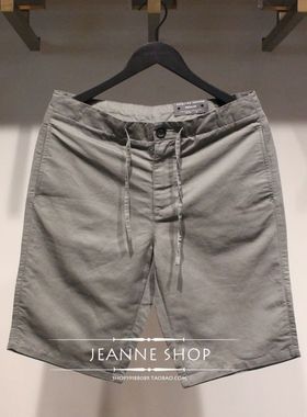 SELECTED思莱德流行旅游草绿色修身夏季棉加亚麻休闲短裤五分裤