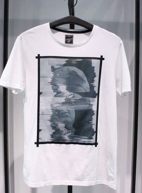 SELECTED思莱德青春圆领流行休闲白色夏季纯棉修身短袖半袖T恤