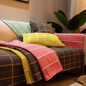 四季通用沙发垫亚麻沙发套