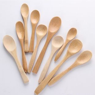 5只天然竹勺小木勺子长柄蜂蜜勺果酱勺咖啡勺子甜品调羹匙定制刻