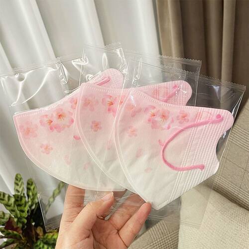 3D立体樱花腮红渐变口罩成人款防晒透气轻薄款少女心独立包装三层