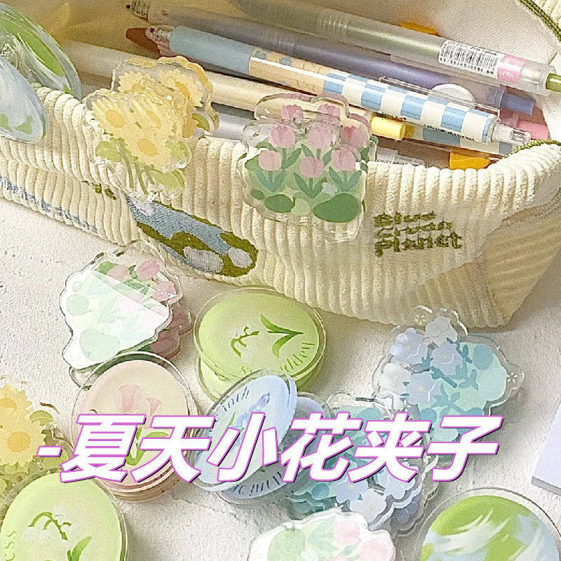 亚克力夹子高颜值超仙红书夹子便签夹手账ins封透明夏日小花收纳,文具电教/文化用品/商务用品,便条夹/照片夹,淘宝优惠券,粉丝福利购,淘宝优惠卷