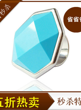 不规则几何形糖果色夸张宝石戒指