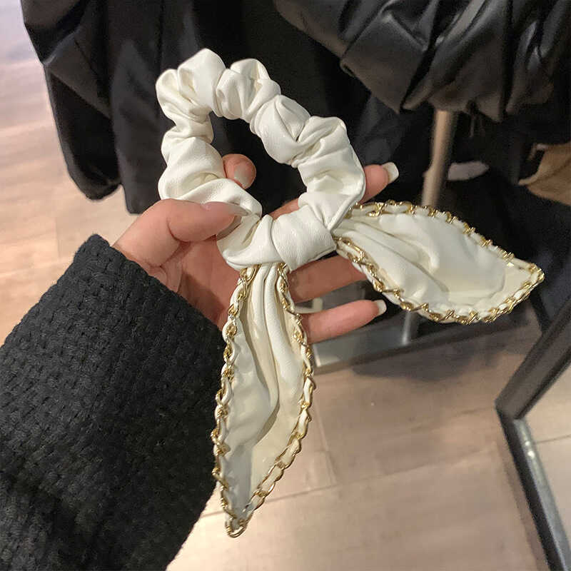 黑色兔耳朵大幂幂同款头绳小香风