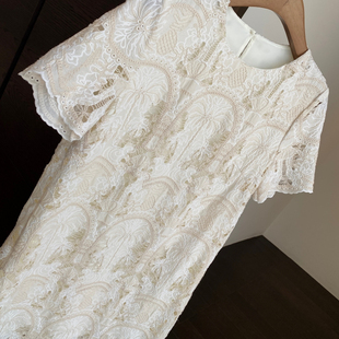 重工盤花刺繡顯瘦氣質(zhì)中長款 AMR 唯美浪漫 連衣裙女春夏新款