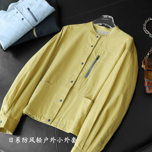 立领直筒长袖轻薄款外套夹克女新