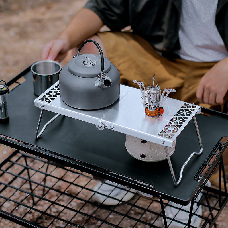 户外露营折叠桌扁气罐不锈钢便携迷你喝茶桌泡茶烧烤桌野餐置物架,户外/登山/野营/旅行用品,户外桌子,淘宝优惠券,粉丝福利购,淘宝优惠卷