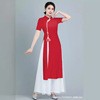 走秀演出服奥黛旗袍裙2024年新款白色旗袍年轻款高端舞台演出服女