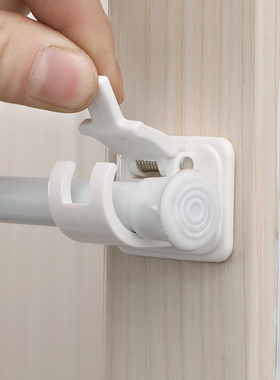 KM横杆粘钩伸缩杆挂杆杆托日式棍架黏贴式托架免打孔晾衣杆收缩杆