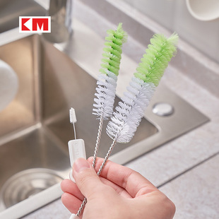 外贸原单日式双色壶口刷 奶瓶刷杯子清洁刷子多功能厨房用刷3个装